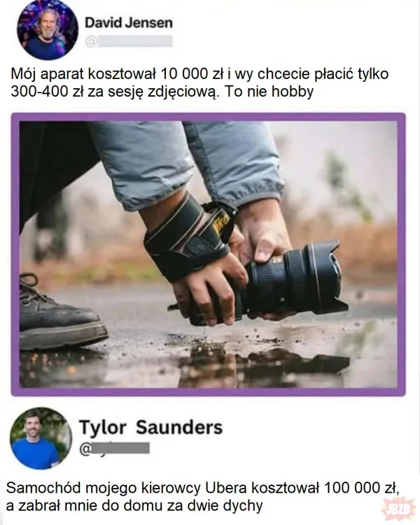 Fotograf ślubny za mniej niż tysiąc to nawet nie napluje