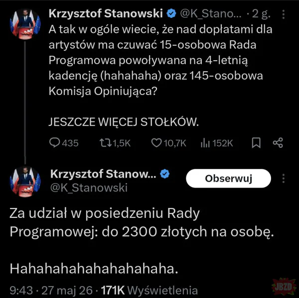 Na stołki pieniądze zawsze się znajdą