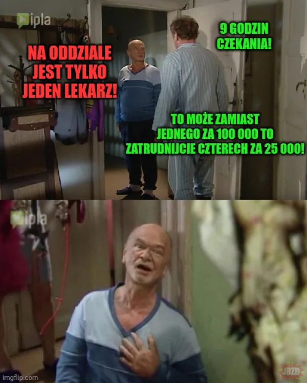 Szpitale powinny dostawać pieniądze dopiero jak ludzie wyzdrowieją.