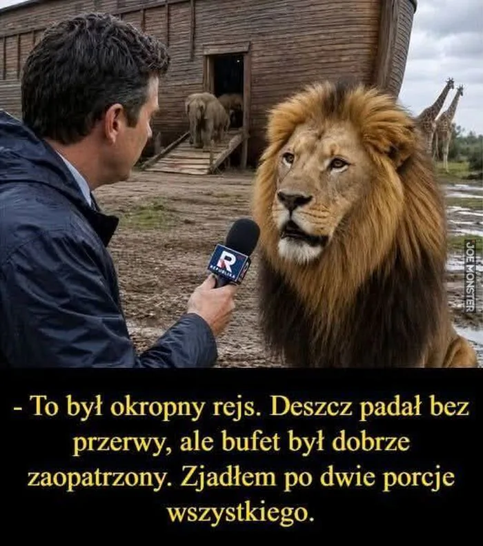 - To był okropny rejs. Deszcz padał bez przerwy, ale bufet był dobrze zaopatrzony. Zjadłem po dwie porcje wszystkiego.