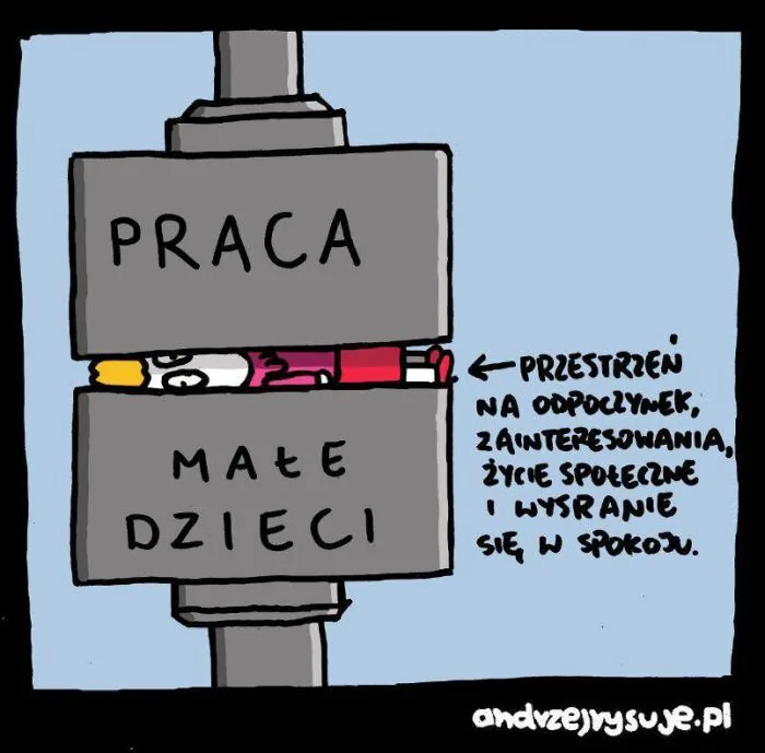PRACA
MAŁE DZIECI
PRZESTRZEŃ NA ODPOCZYNEK, ZAINTERESOWANIA, ŻYCIE SPOŁECZNE I WYSRANIE SIĘ W SPOKOJU.
andrzejrysuje.pl