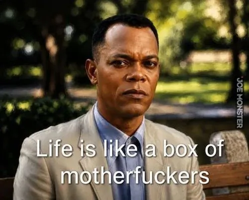 Life is like a box of motherfuckers
Życie jest jak pudełko skurwysynów