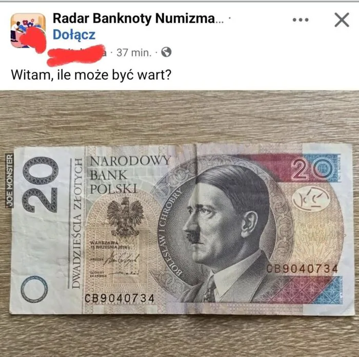 Radar Banknoty Numizma... Dołącz 37 min. Witam, ile może być wart? 20 DWADZIEŚCIA ZŁOTYCH NARODOWY BANK POLSKI WARSZAWA 15 WRZEŚNIA 2016 PREZES GŁÓWNY SKARBNIK BOLESŁAW I CHROBRY CB9040734 CB9040734 20