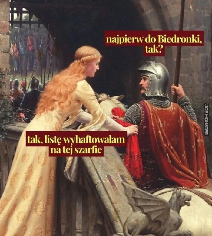 najpierw do Biedronki, tak?
tak, listę wyhaftowałam na tej szarfie