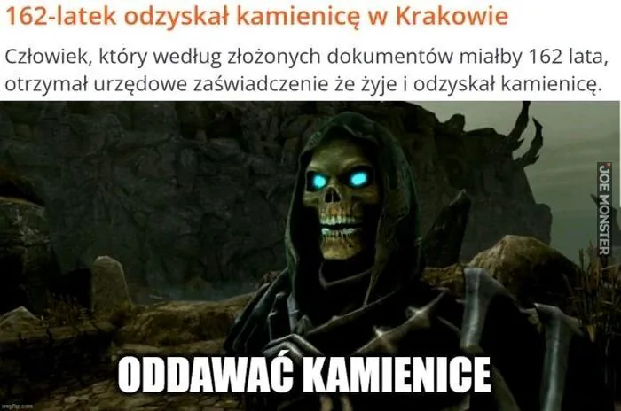 162-latek odzyskał kamienicę w Krakowie. Człowiek, który według złożonych dokumentów miałby 162 lata, otrzymał urzędowe zaświadczenie że żyje i odzyskał kamienicę. ODDAWAĆ KAMIENICE