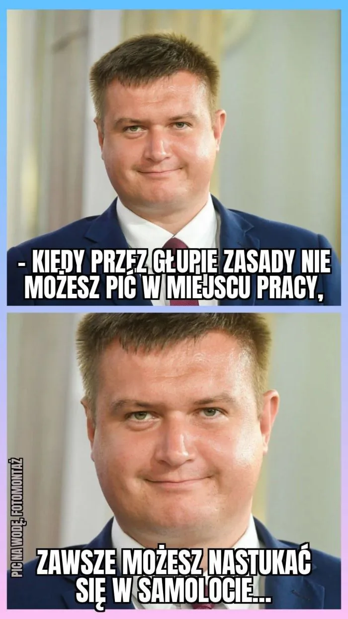 - KIEDY PRZEZ GŁUPIE ZASADY NIE MOŻESZ PIĆ W MIEJSCU PRACY, ZAWSZE MOŻESZ NASTUKAĆ SIĘ W SAMOLOCIE...