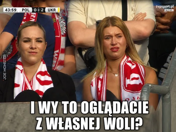 43:59 POL 0:2 UKR tvpsport.pl NA ŻYWO I WY TO OGLĄDACIE Z WŁASNEJ WOLI?
