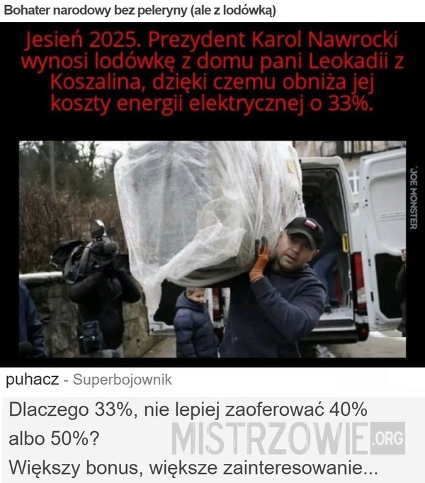 Bohater narodowy bez peleryny (ale z lodówką) –>