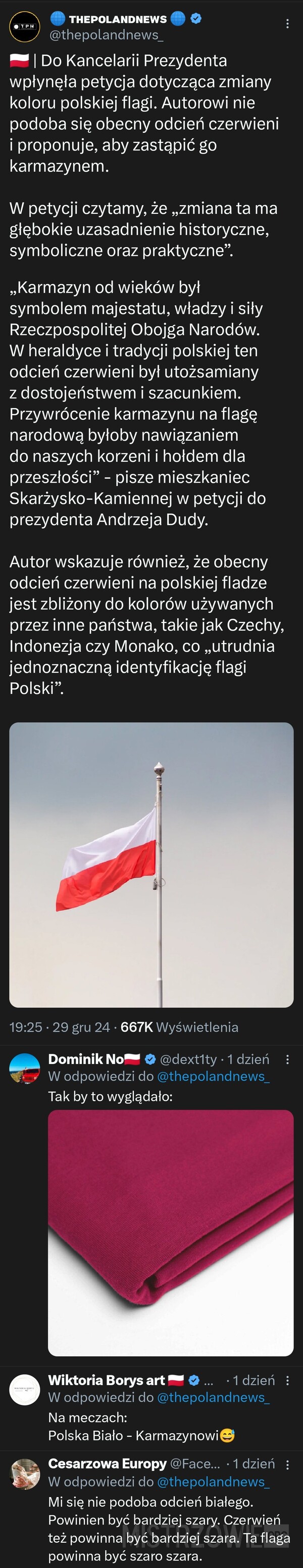 Zmiana koloru polskiej flagi –>